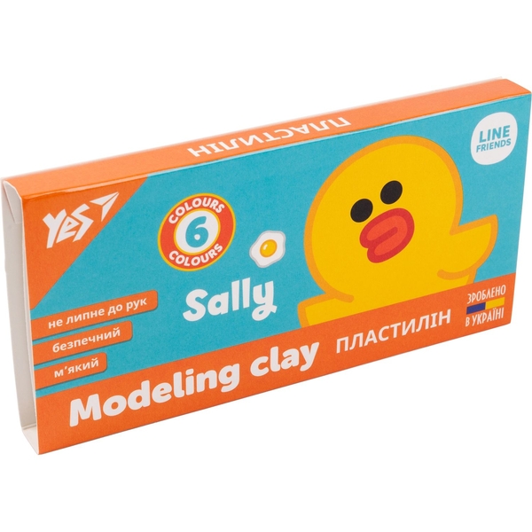 Пластилін Yes Line Friends, 6 кольорів, 120 г (540625) - Pampik