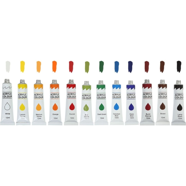 Фарби акрилові Zibi Art Line, 12 кольорів (ZB.6663) - Pampik - 3