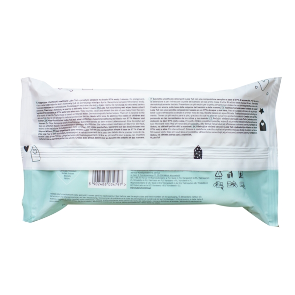 Дитячі вологі серветки Luba Tuli, 97% води та алое, 60 шт. - Pampik - 2