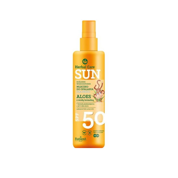 Водостойкое детское молочко для загара Farmona Herbal Care Sun SPF 50, 150 мл - Pampik