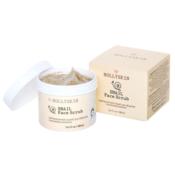 Скраб для лица Hollyskin Snail Face Scrub с муцином улитки, 100 мл - Pampik