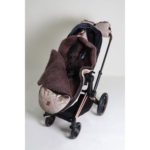 Конверт теплий Kaiser Toffee з натуральної овчини, пісочний меланж (6512574) - Pampik - 11