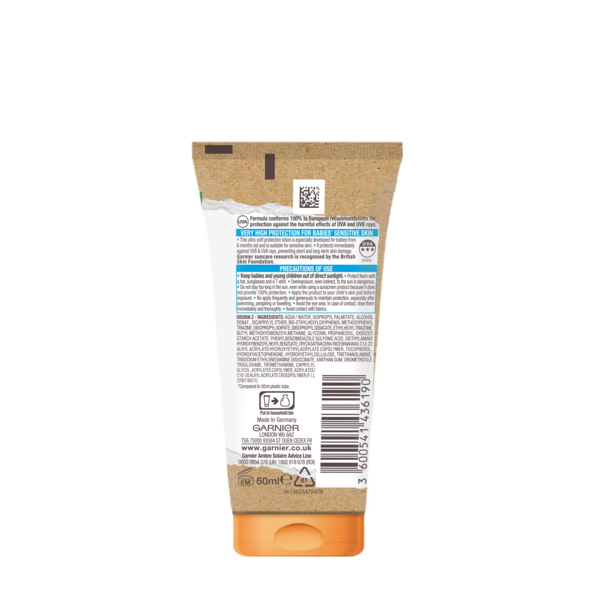 Солнцезащитный лосьон для детей Garnier Ambre Solaire Малыш в тени, SPF 50+, 50 мл - Pampik - 2