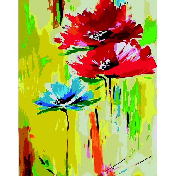 Картина за номерами ZiBi Art Line Маки з волошками 40х50 см (ZB.64156) - Pampik