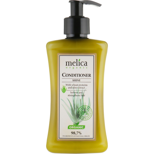 Бальзам-кондиціонер Melica Organic Shine Conditioner With wheat proteins and aloe extract, 300 мл - Pampik