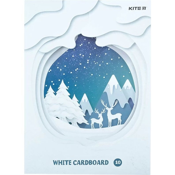Картон белый Kite односторонний A4 10 листов (K21-1254) - Pampik