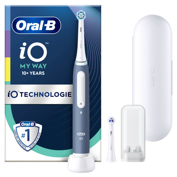 Электрическая зубная щетка Oral-B Braun iO 4 My Way Blue + футляр - Pampik