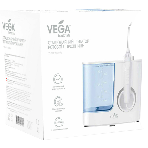 Стационарный ирригатор для полости рта Vega VT-2000W белый - Pampik