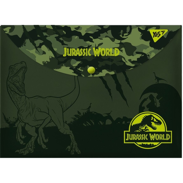 Папка-конверт Yes Jurassic World, A4, з кнопкою (491739) - Pampik