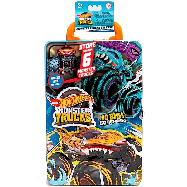Контейнер для хранения машинок Hot Wheels серии Monster Trucks металлический (HWCC21) - Pampik