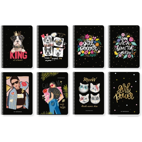 Блокнот для записей Student Сuteness king, А6, в клеточку, спираль, 80 л. (A6-SC-080-6087K) - Pampik - 2