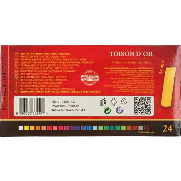 Крейда-пастель Koh-i-Noor Toison Dor 24 шт (8544) - Pampik - 3