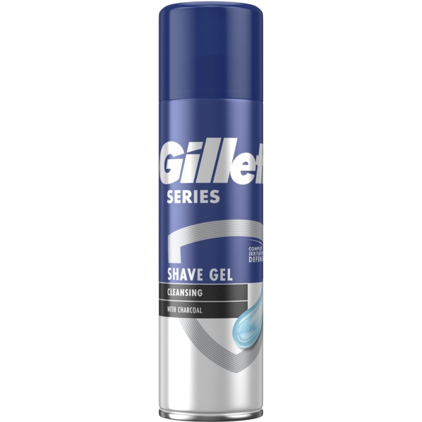 Гель для гоління Gillette Series Очищаючий з вугіллям, 200 мл - Pampik