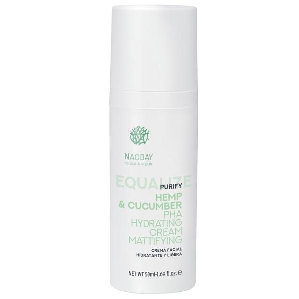 Крем для обличчя Naobay Equalize Purify Hemp&Cucumber Pha Hydrating Cream Mattifying Матуючий, 50 мл - Pampik