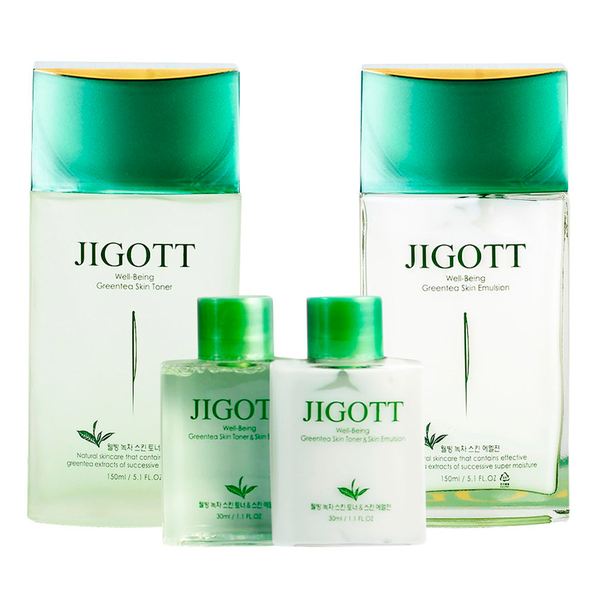 Чоловічий набір для обличчя з екстрактом зеленого чаю Jigott Well-Being Green Tea Homme Skin Care 2Set - Pampik