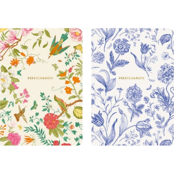 Зошит для ескізів Muse Рослини та птиці, А5, без линіювання, 64 аркуші (A5-3C-064-364) - Pampik - 2