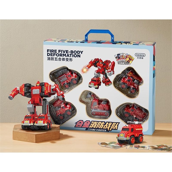 Игрушка трансформер Beiens Пожарный (MY367) - Pampik - 7