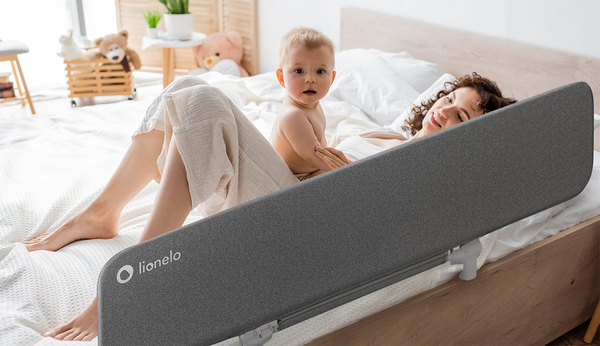 Захисний бар'єр для ліжка Lionelo Lora XL Grey Stone, сірий - Pampik - 7