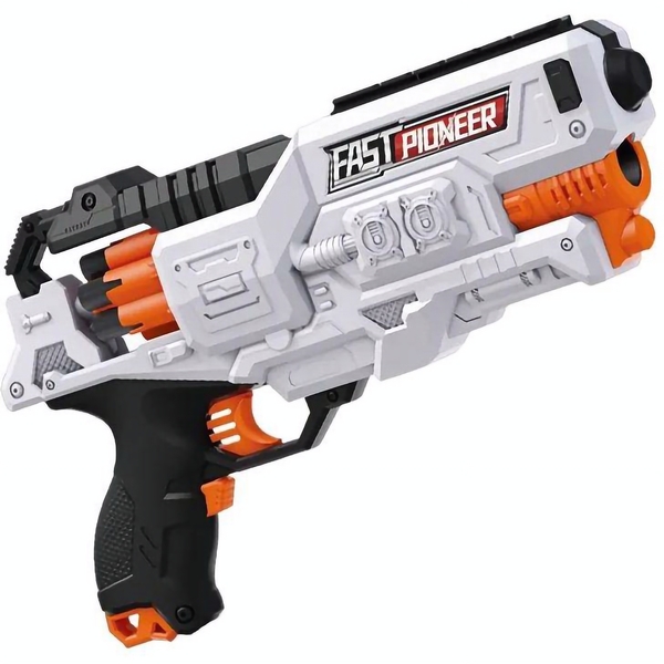 Іграшковий пістолет Fast Pioneer Electric з м'якими набоями 24 шт. (BIG501) - Pampik