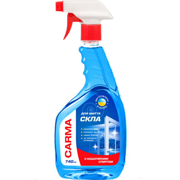 Засіб для миття скла Carma із нашатирним спиртом, 740 мл - Pampik