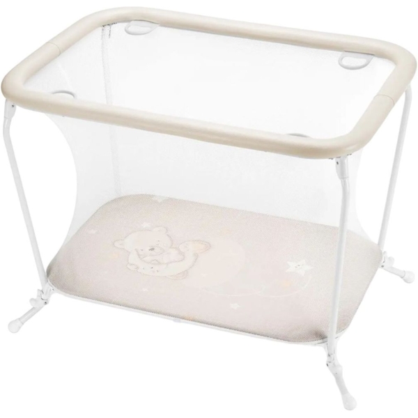 Манеж CAM Lusso, с мишкой, бежевый - Pampik