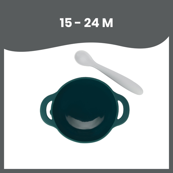 Набір тарілка на присосці і ложка Babymoov TAST'ISY, синій (A005405) - Pampik - 3