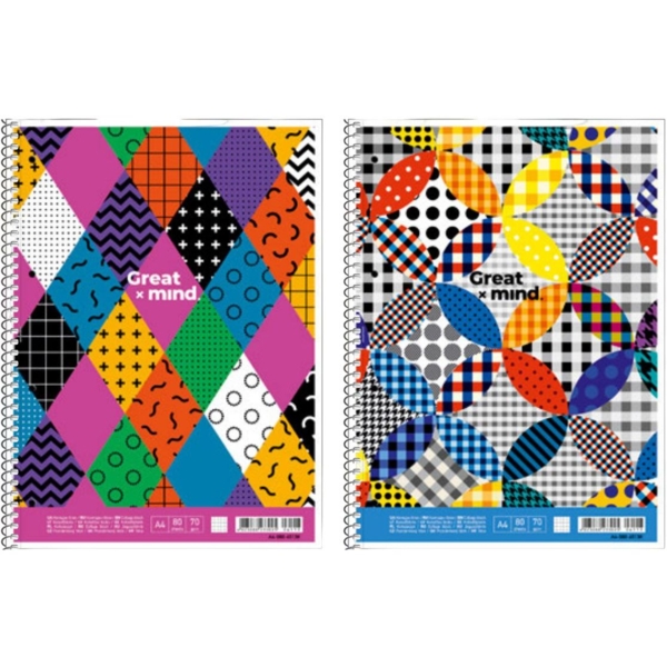 Колледж-блок Student, А4+, в клеточку, спираль, 80 л., ромбики (A4-080-6513K) - Pampik - 2