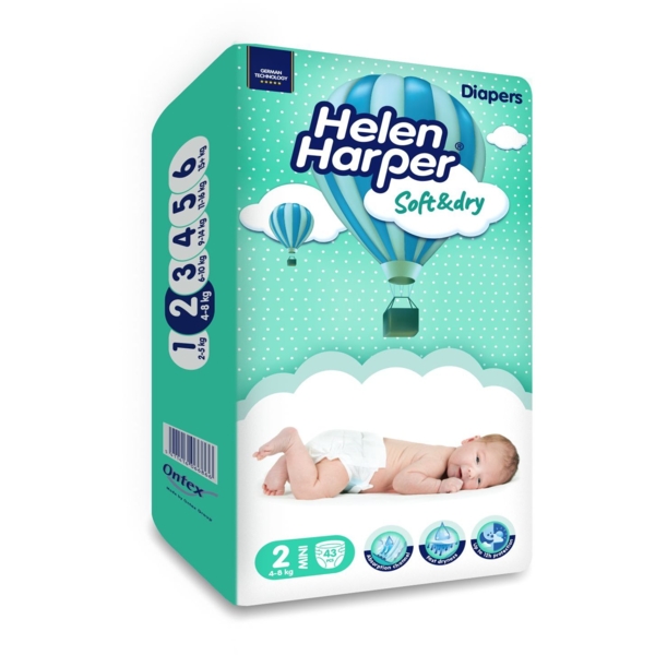 Подгузники на липучках Helen Harper Soft & Dry New 2 (4-8 кг), 43 шт. - Pampik - 2