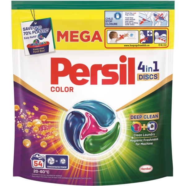 Диски для стирки Persil Deep Clean Color 4 in 1 Discs, 54 шт. - Pampik