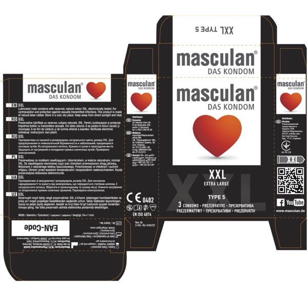Презервативи Masculan XXL, Тип 5, збільшеного розміру, 3 шт. - Pampik - 3