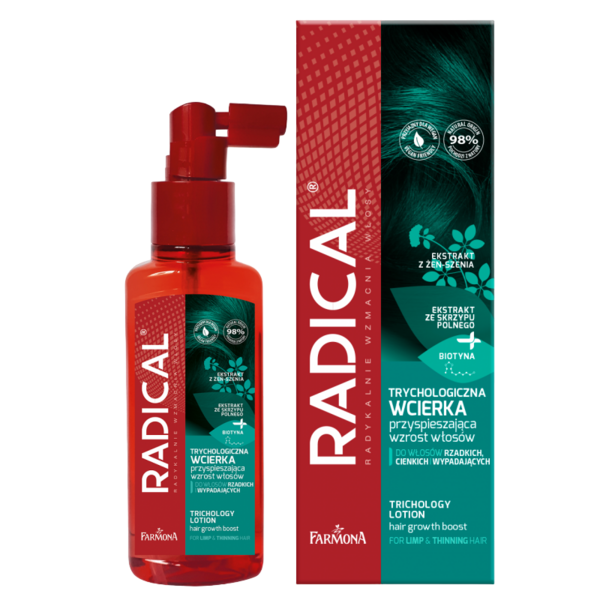 Трихологічний лосьйон Farmona Radical для прискорення росту волосся, 100 мл (5900117975671) - Pampik