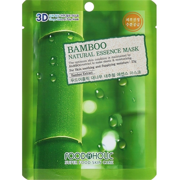 Маска для обличчя Food A Holic Mask Bamboo 3D Тканинна з бамбуком 23 г - Pampik