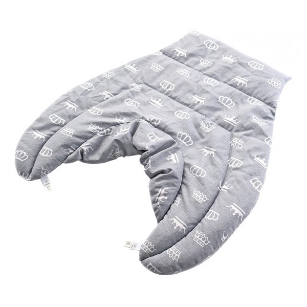 Грілка-компрес з коміром Ideia Корона, із зерном пшениці, 46x44x24 см, сірий (8-30289) - Pampik