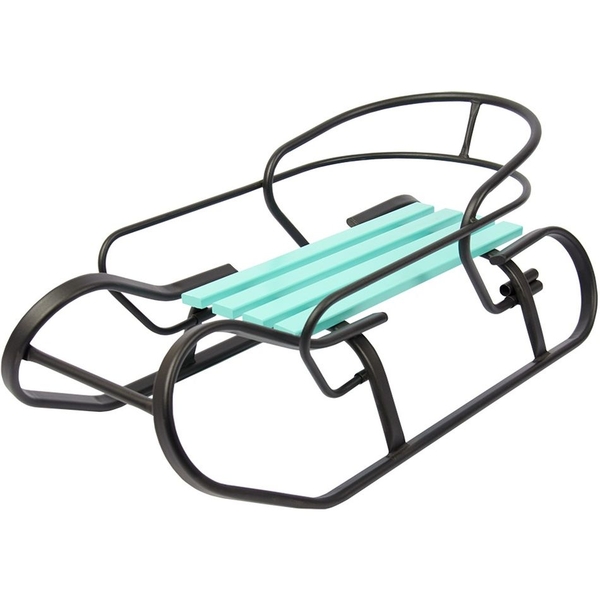 Санки Vitan Експрес зі спинкою, ручкою та кольоровою планкою чорні (2030105) - Pampik - 2