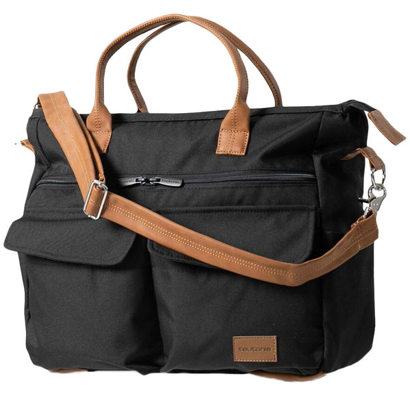 Сумка для мамы Teutonia Urban Black, черно-коричневая - Pampik