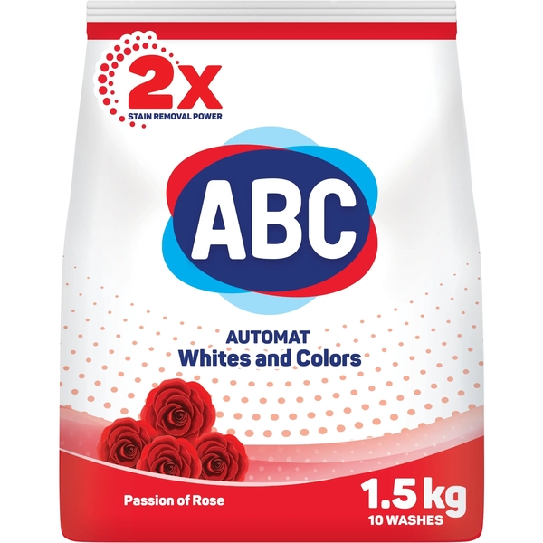Пральний порошок АВС Трояндова пристрасть для білих та кольорових речей автомат 1.5 кг - Pampik