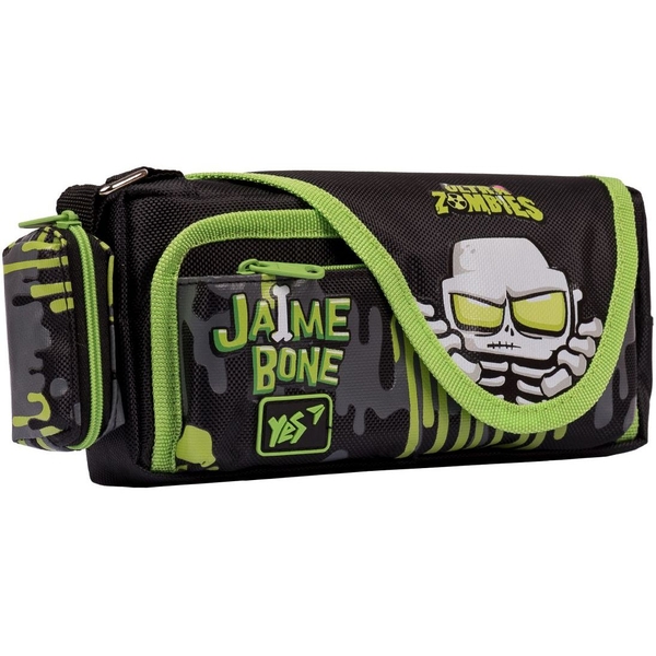 Пенал мягкий Yes PH-3-2 Zombie, 10х20х6 см, черный с зеленым (533048) - Pampik