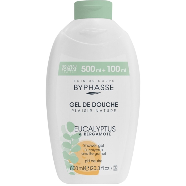 Крем-гель для душа Byphasse эвкалипт и бергамот, 600 мл - Pampik