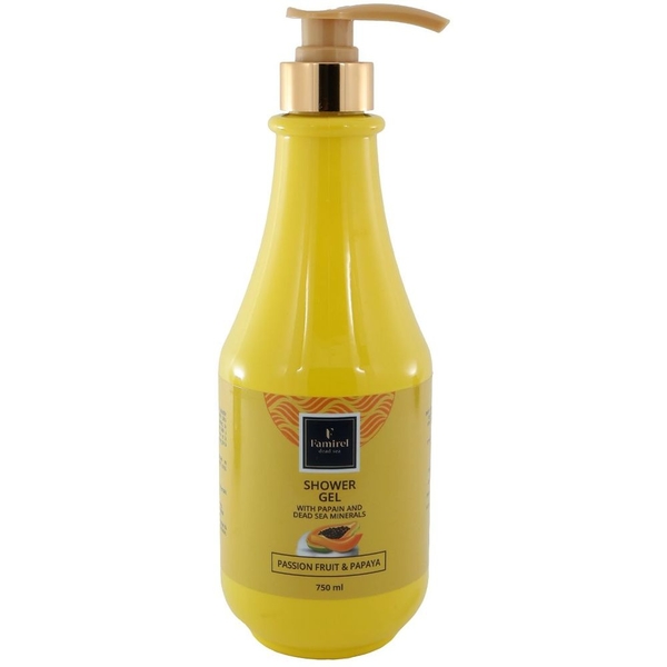 Гель для душа Famirel Маракуйя-Папайя с минералами Мертвого моря, 750 мл - Pampik