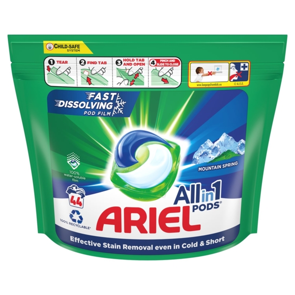 Капсулы для стирки Ariel Pods All-in-1 Горный источник, 44 шт. - Pampik - 2