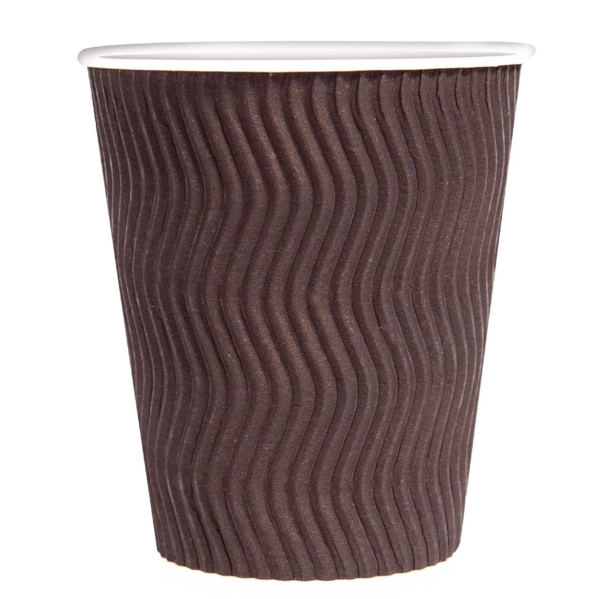 Стакани одноразові PRO service Riple, паперові, 340 мл, 20 шт., коричневі - Pampik