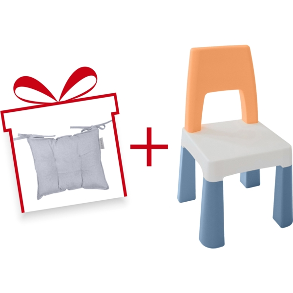 Комплект Poppet Трансформер: стілець + подушка на стілець персиково-блакитний (PP-003N-G) - Pampik