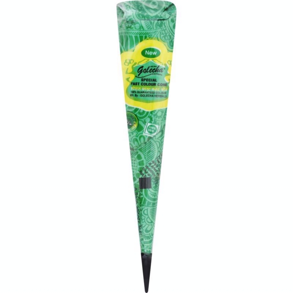 Хна в конусі для розпису тіла Golecha зелений 25 г - Pampik