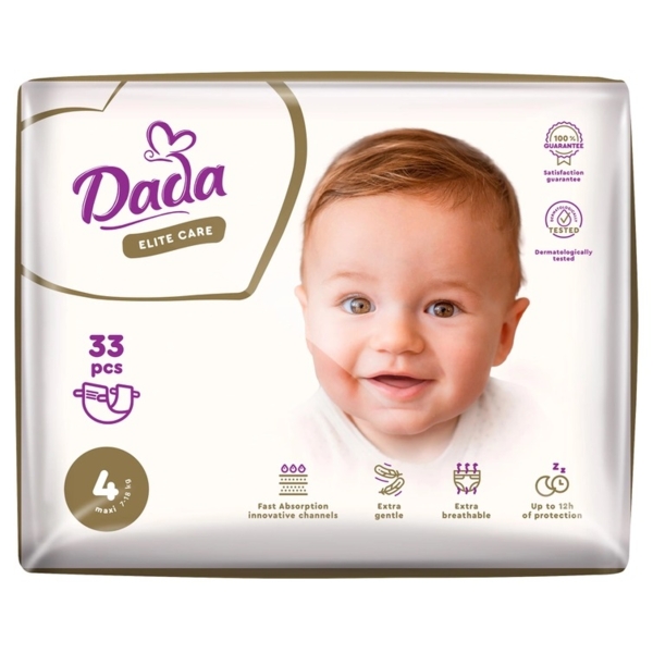 Підгузки на липучках Dada Elite Care 4 (7-18 кг), 33 шт. - Pampik