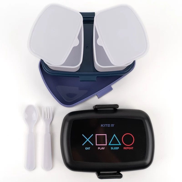 Ланч-бокс Kite з наповненням 1150 мл, чорний (K23-180-3) - Pampik - 6