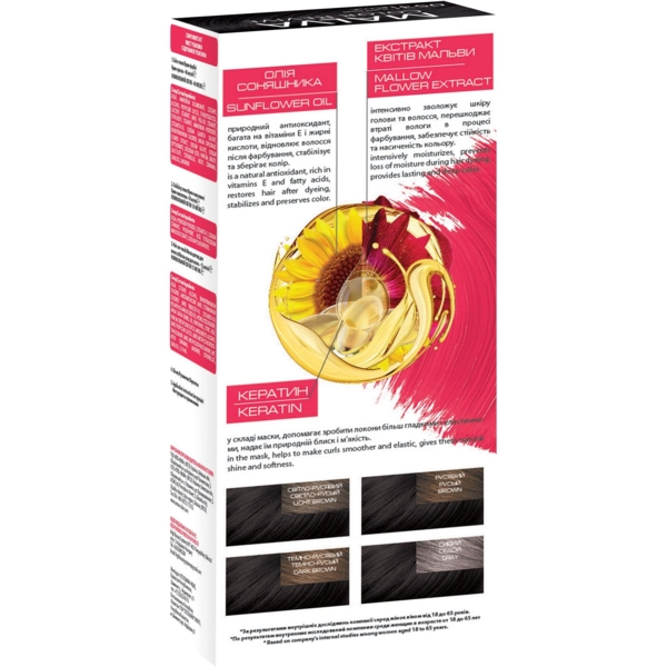 Стійка крем-фарба для волосся Malva Color Revive відтінок 53, чорний, 103 мл - Pampik - 2