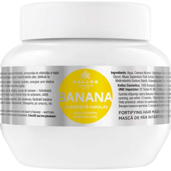 Маска для укрепления волос Kallos Cosmetics Banana Банан, 275 мл - Pampik