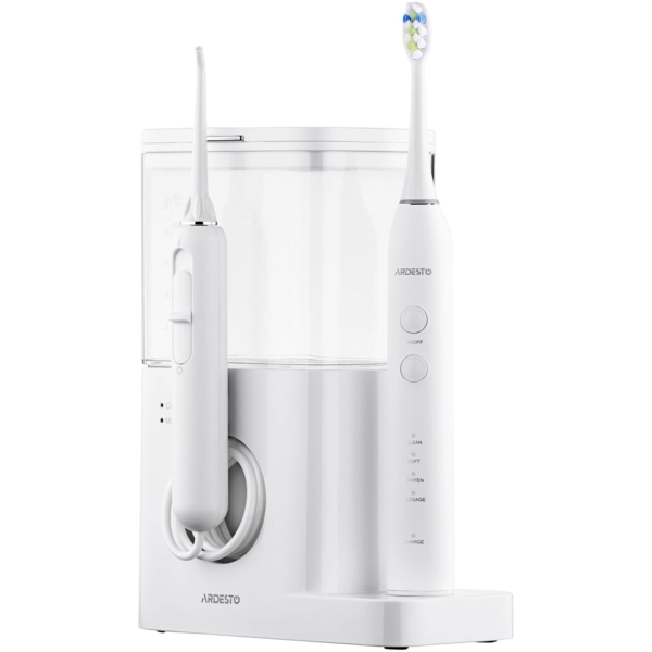 Іригатор стаціонарний Ardesto OI-R600WTB з електричною зубною щіткою білий - Pampik