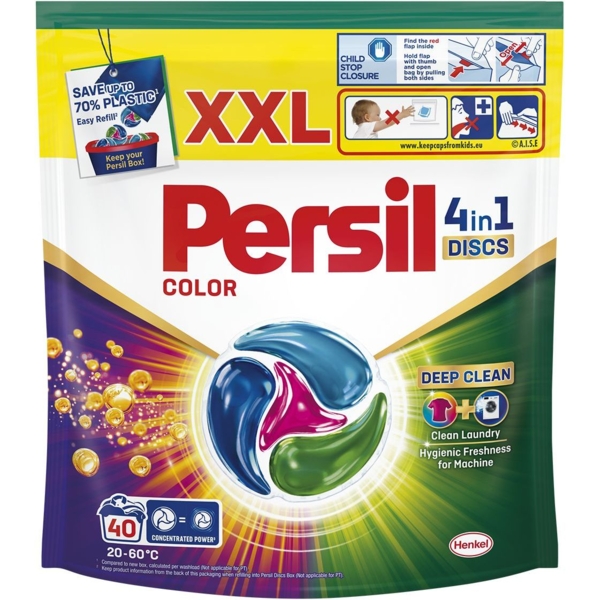 Диски для стирки Persil Deep Clean Color 4 in 1 Discs, 40 шт. - Pampik