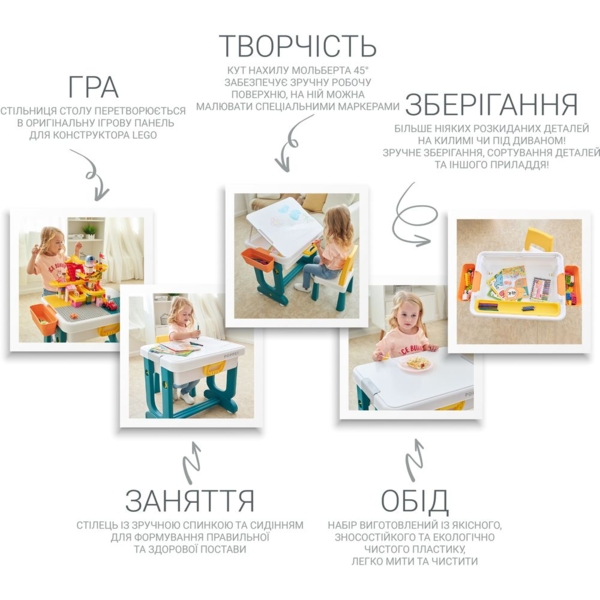 Комплект Poppet Нью-Джерсі трансформер 6 в 1 зі стільчиком (PP-004N) - Pampik - 6